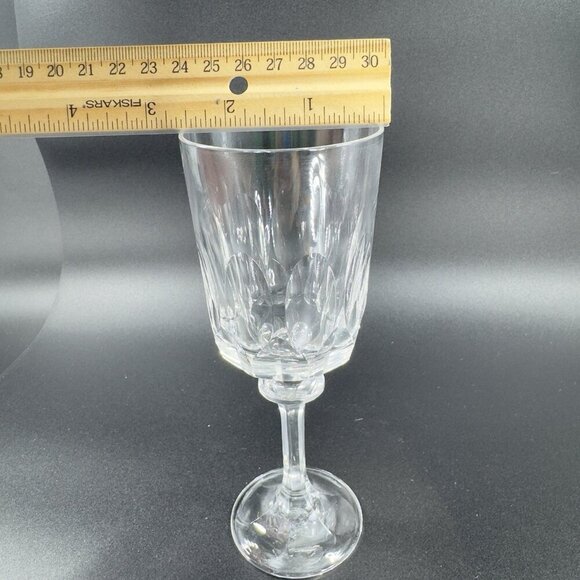 Tiffin Franciscan Atwater Stem Goblet Clear Crystal Heavy Cups Glasses Set 3 VTG - Picture 5 of 9